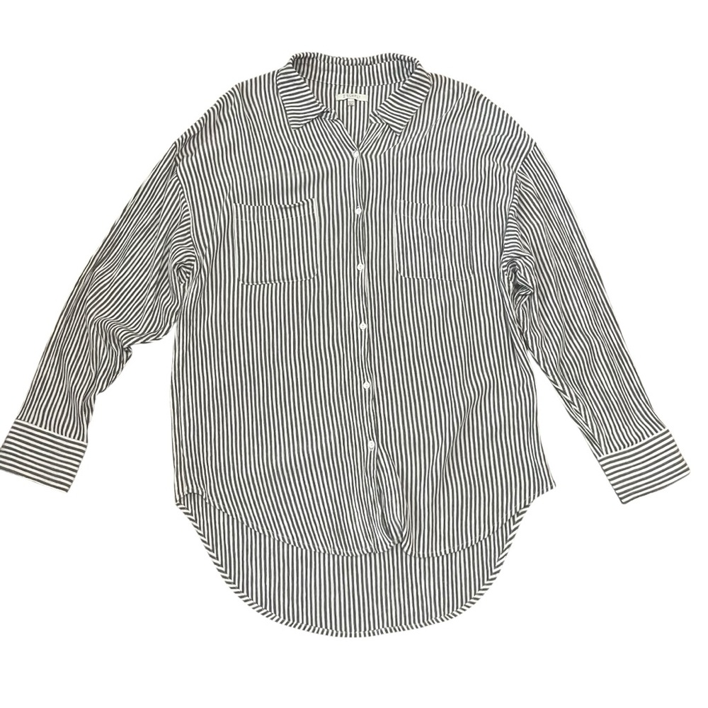 Z Supply Women's Black & White Striped Lalo Button-Up Long Sleeve Top Size XS/S - Picture 2 of 8